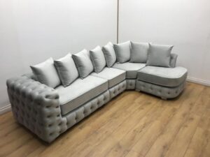 5-Seater Tufted Back L-Shaped Chesterfield Sofaset