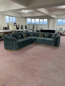 5-Seater Tufted Back L-Shaped Chesterfield Sofaset