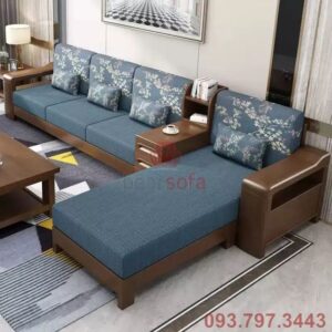 5 Seater Wooden Frame L-Shaped Sofaset