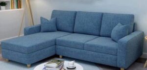 Velvet Upholstery L-Shaped Sofa 3 seater