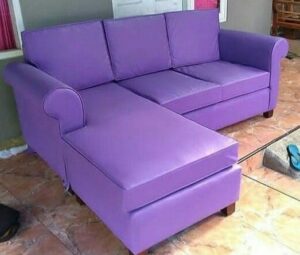 Velvet Upholstery L-Shaped Sofa 3 seater