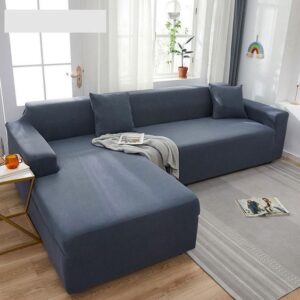 4 Seater Microfiber Upholstered L-Shaped Sofa Set