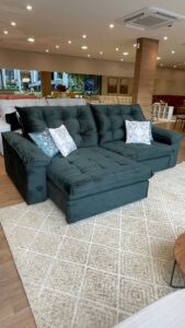 Minimalist 2-Seater Fabric L-Shaped Sectional Sofa