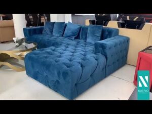 5 Seater Tufted Back L-Shaped Chesterfield Sofaset