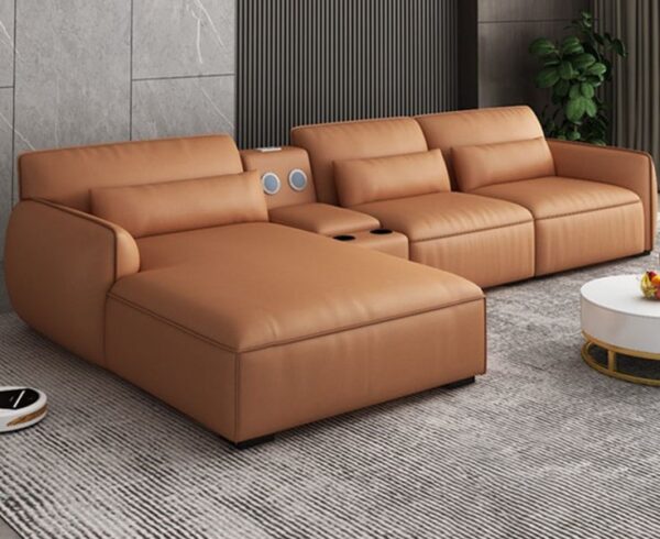 Classic Leather L-Shaped Sectional