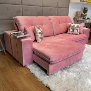 Minimalist 2-Seater Fabric L-Shaped Sectional Sofa