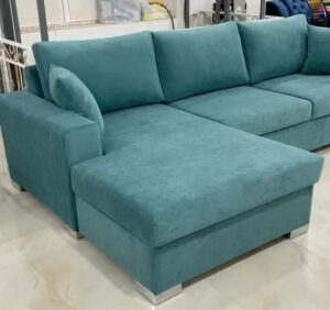 4 Seater Microfiber Upholstered L-Shaped Sofa Set