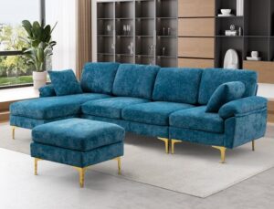 5 Seater Mid-Century Modern L-Shaped Sofaset