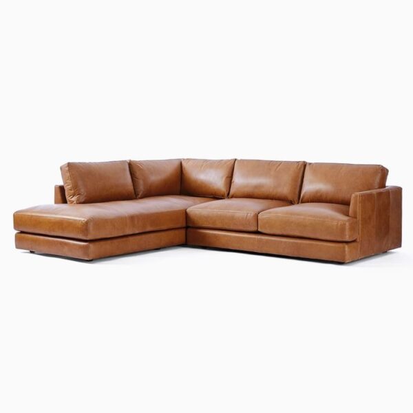 Classic Leather L-Shaped 5-Seater Sectional Sofaset