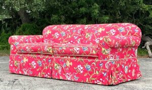 2-Seater Floral Print Loveseat with Rolled Arms