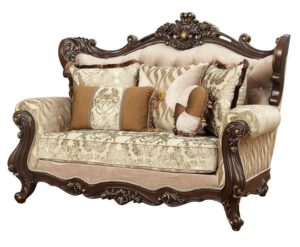 2-Seater Floral Print Loveseat with Rolled Arms