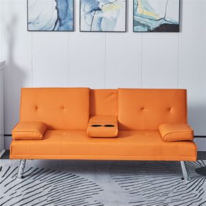 Futon Sofaset with Built-in Cup Holders