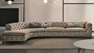 5-Seater Velvet Upholstered L-Shaped Sofaset