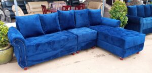 Velvet L-Shaped 5-Seater Sectional Sofaset