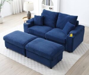 2-Seater Modular Loveseat with Ottoman