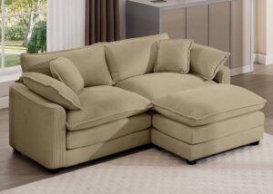 2-Seater Modular Loveseat with Ottoman