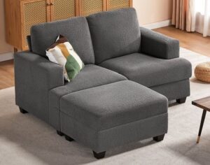 2-Seater Modular Loveseat with Ottoman