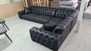 5-Seater Patterned L-Shaped Chesterfield Sofaset
