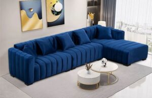 6-Seater Plush Fabric L-Shaped Sofaset