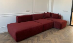 6-Seater Plush Fabric L-Shaped Sofaset