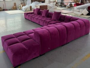 6-Seater Plush Fabric L-Shaped Sofaset