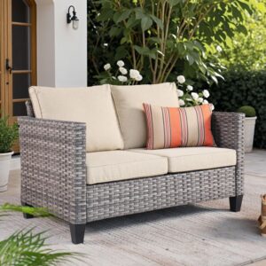 2-Seater Rattan Loveseat for Outdoor Living
