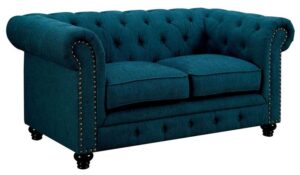 Tufted Chesterfield Loveseat with Nailhead Trim