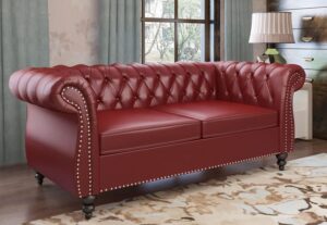 Tufted Chesterfield Loveseat with Nailhead Trim