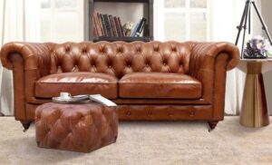 Tufted Chesterfield Loveseat with Nailhead Trim