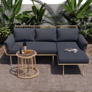 Outdoor L-Shaped Patio Sofa Set