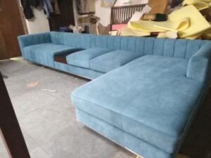 4-Seater Velvet Touch L-Shaped Modular Sofa Set