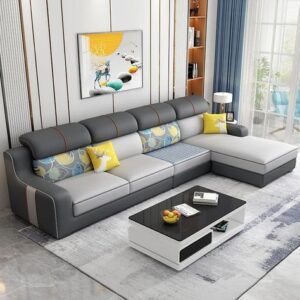 4-Seater Sleeper L-Shaped Sofa Set with Storage