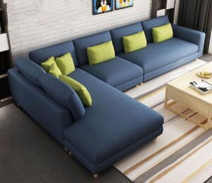 5 Seater Mid-Century Modern L-Shaped Sofaset