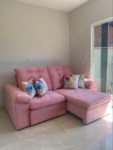 Minimalist 2-Seater Fabric L-Shaped Sectional Sofa