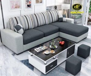 3 Seater L-Shaped Modular Sofaset Linen Fabric