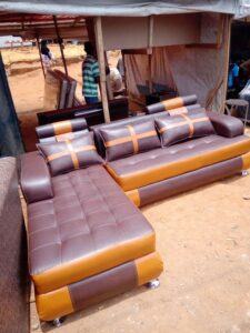 Sectional L-Shaped Sofa with Adjustable Headrests