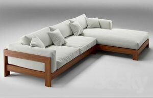 5 Seater Wooden Frame L-Shaped Sofaset