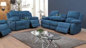 6-Seater Classic Fabric Recliner Sofa Set