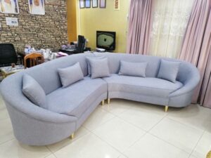 5-Seater L-Shaped Velvet Chesterfield Sectional Sofa