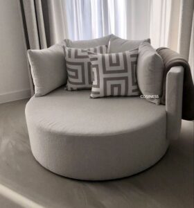 2-Seater Plush Chaise Loveseat with Ottoman