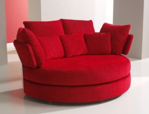 2-Seater Plush Chaise Loveseat with Ottoman