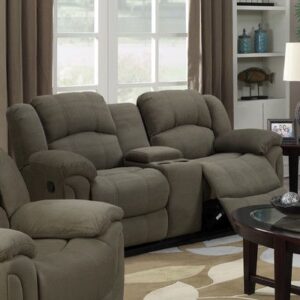 6-Seater Velvet Upholstered Recliner Sofa Set