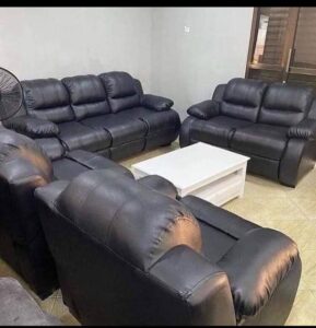 6-Seater Giant Upholstered Recliner Sofa Set