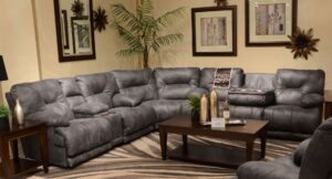 6-Seater Velvet Upholstered Recliner Sofa Set