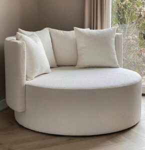 2-Seater Plush Chaise Loveseat with Ottoman