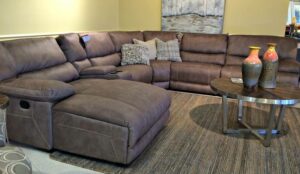 6-Seater Giant Upholstered Recliner Sofa Set
