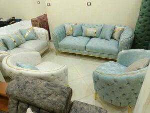 7-Seater Velvet Upholstered Chesterfield Sofa Set