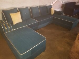 Classic Velvet U-Shaped Chesterfield Sofa