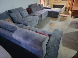 Classic Velvet U-Shaped Chesterfield Sofa