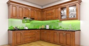 Classic Wood Finish Kitchen Cabinets
